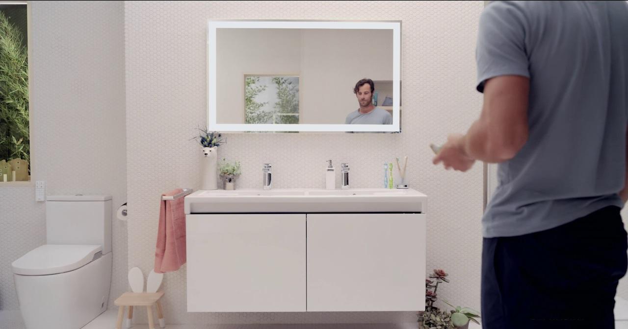 color antracita armario de cerámica Planetmöbel Juego de muebles de baño para invitados con espejo lavabo 